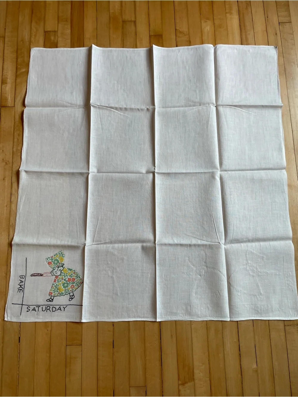 SUNBONNET SUE Set of 7 Vintage Days of the Week Dish Towels Hand Embroidered